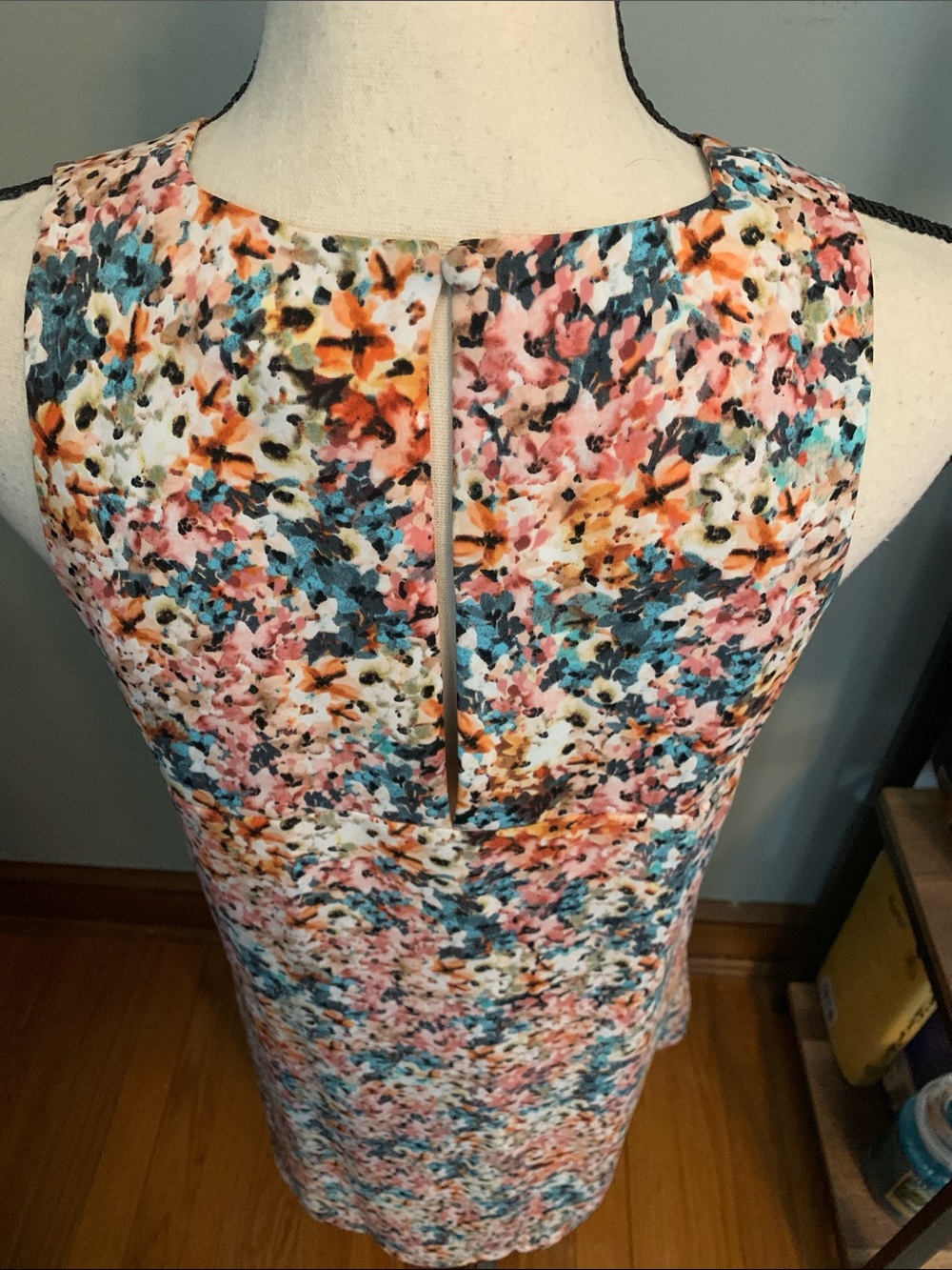 Beacon Multicolor Floral Shift Dress - Pink, Blue, Orange - Picture 7 of 8